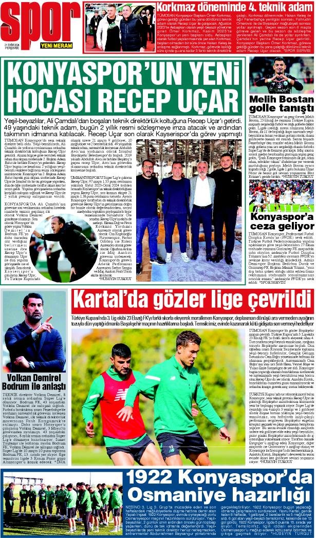 31 Ekim 2024  Yeni Meram Gazetesi