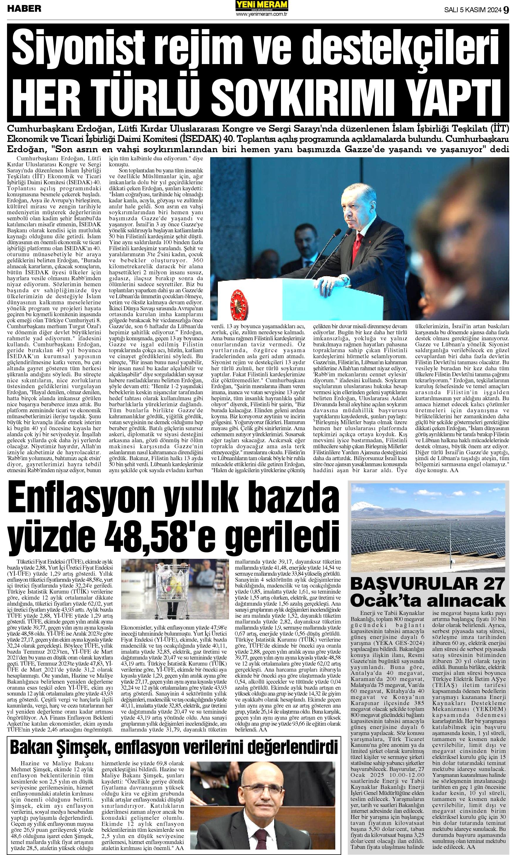 5 Kasım 2024 Yeni Meram Gazetesi
