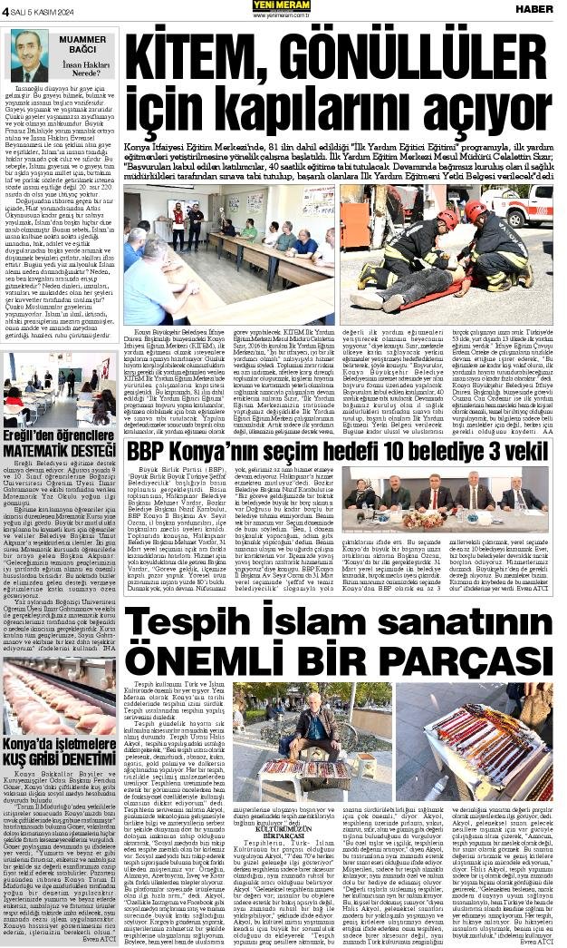 5 Kasım 2024 Yeni Meram Gazetesi
