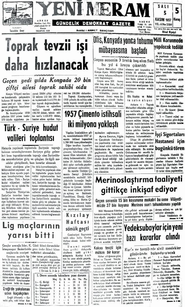 5 Kasım 2024 Yeni Meram Gazetesi
