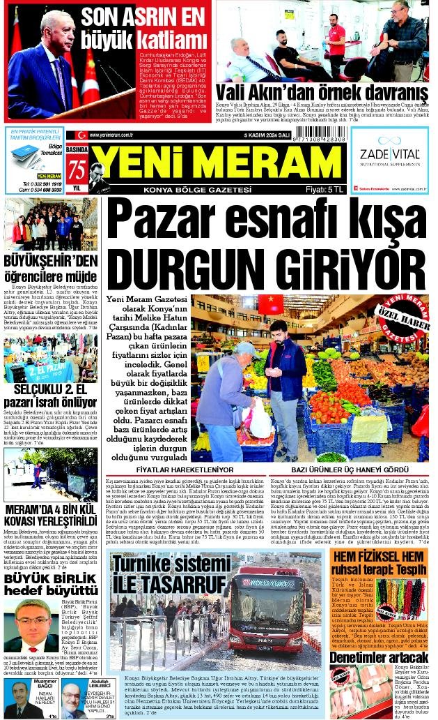 5 Kasım 2024 Yeni Meram Gazetesi
