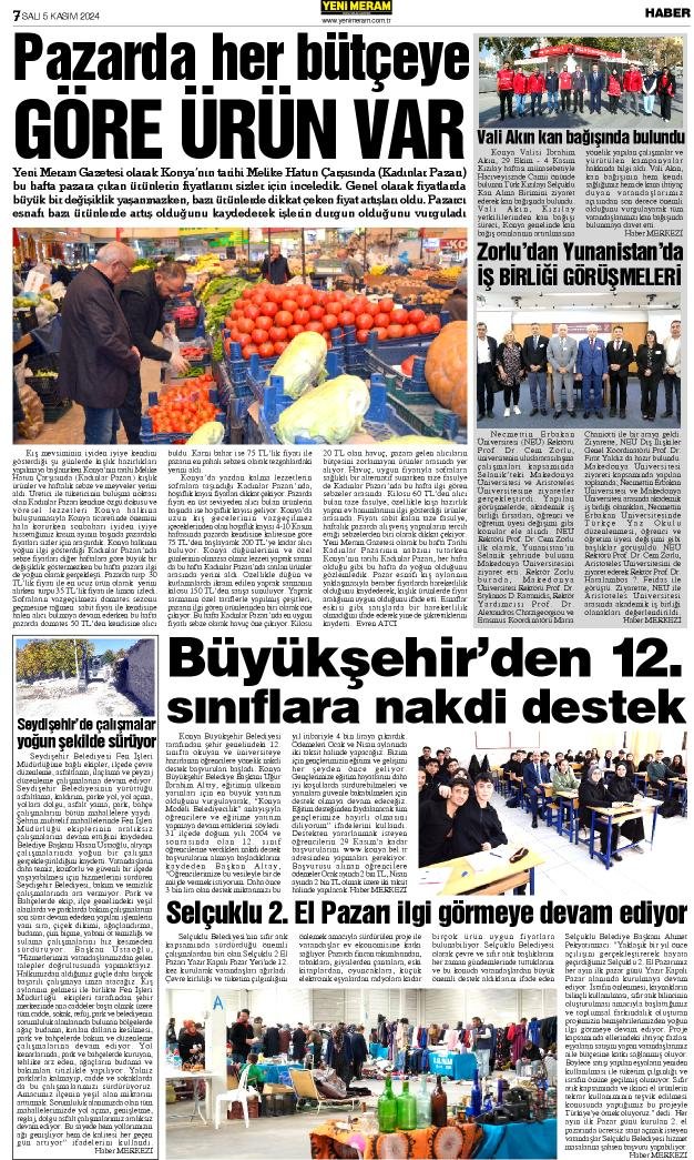 5 Kasım 2024 Yeni Meram Gazetesi
