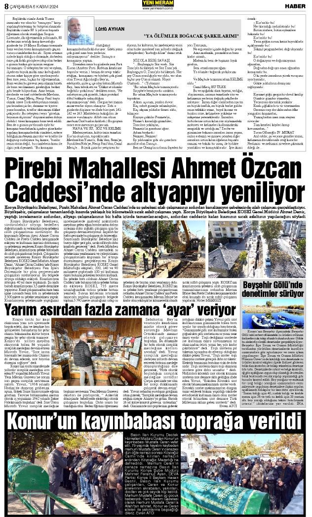 6 Kasım 2024 Yeni Meram Gazetesi
