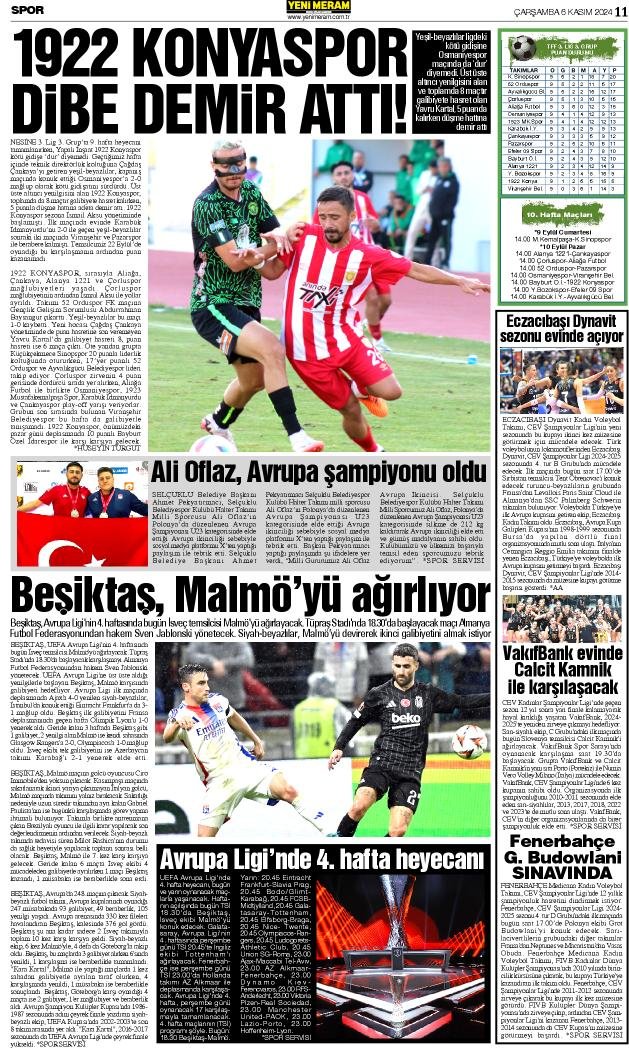 6 Kasım 2024 Yeni Meram Gazetesi
