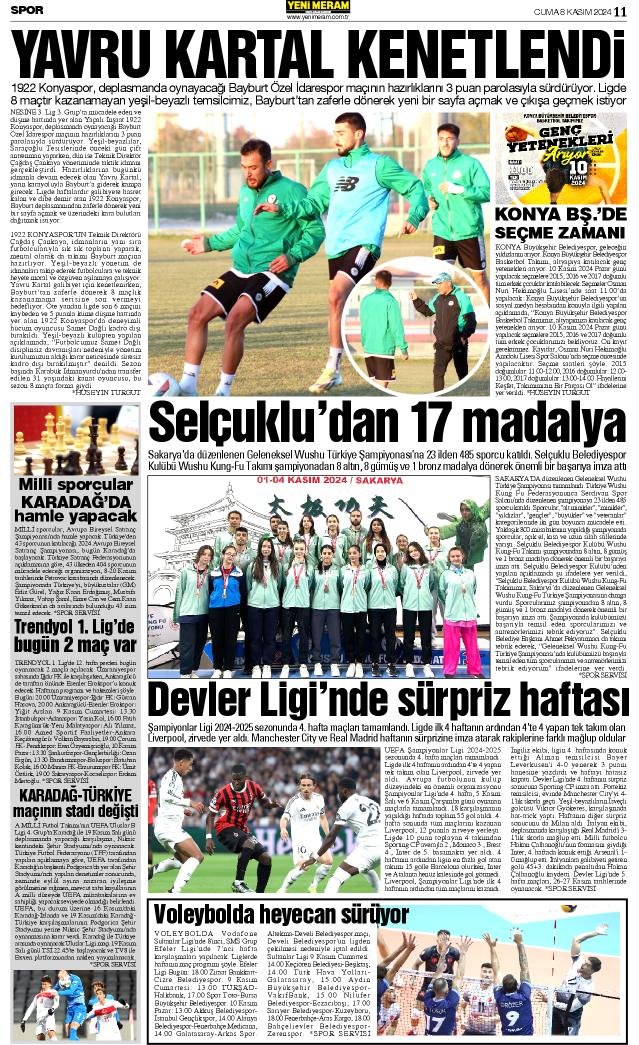 8 Kasım 2024 Yeni Meram Gazetesi
