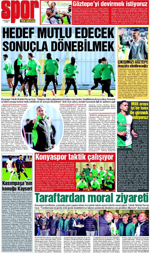 8 Kasım 2024 Yeni Meram Gazetesi
