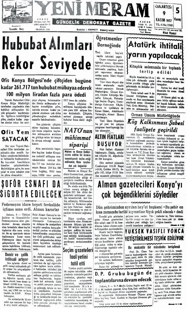 9 Kasım 2024 Yeni Meram Gazetesi