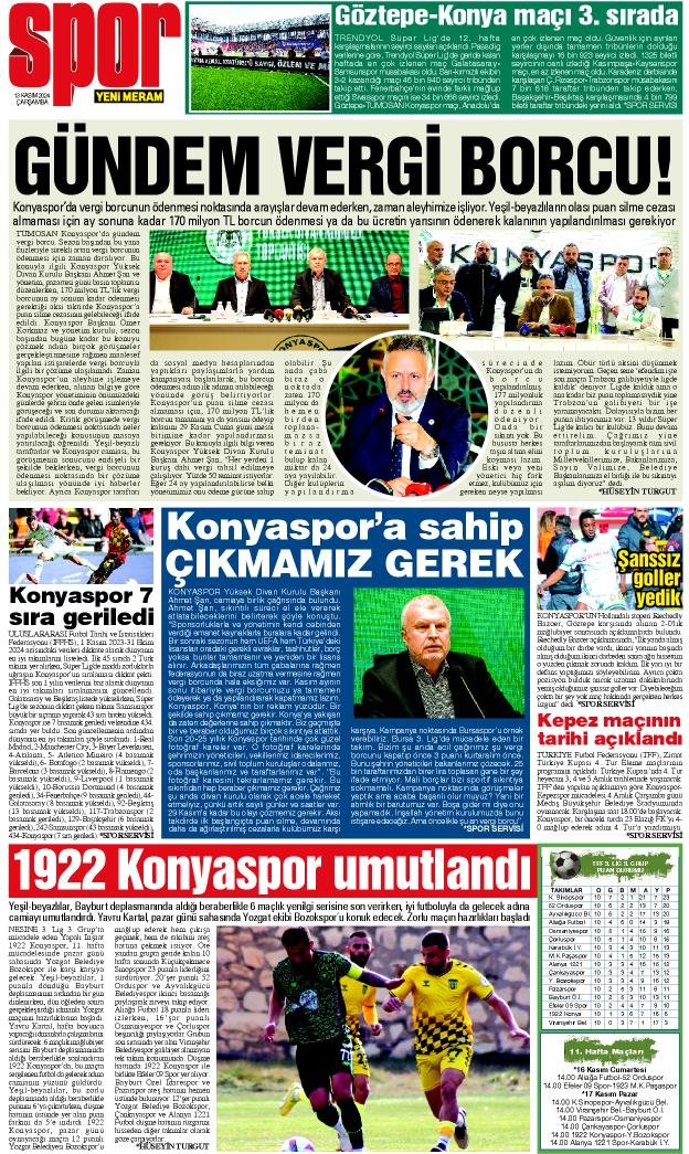 13 Kasım 2024 Yeni Meram Gazetesi
