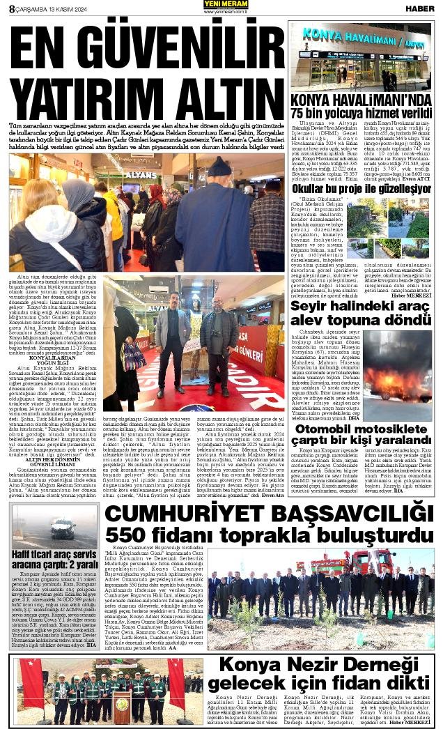 13 Kasım 2024 Yeni Meram Gazetesi
