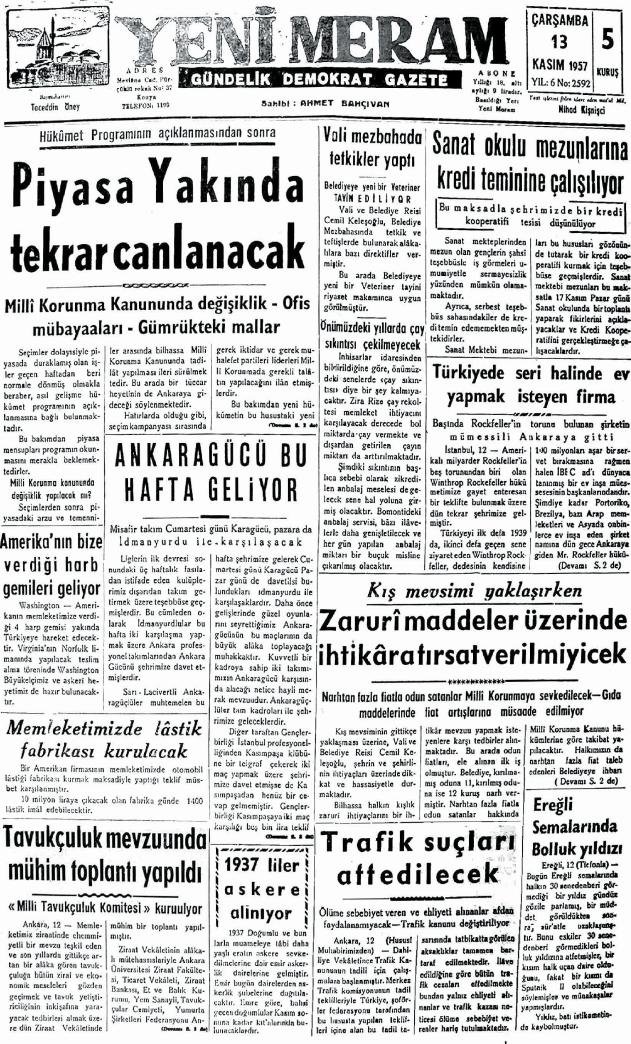 13 Kasım 2024 Yeni Meram Gazetesi
