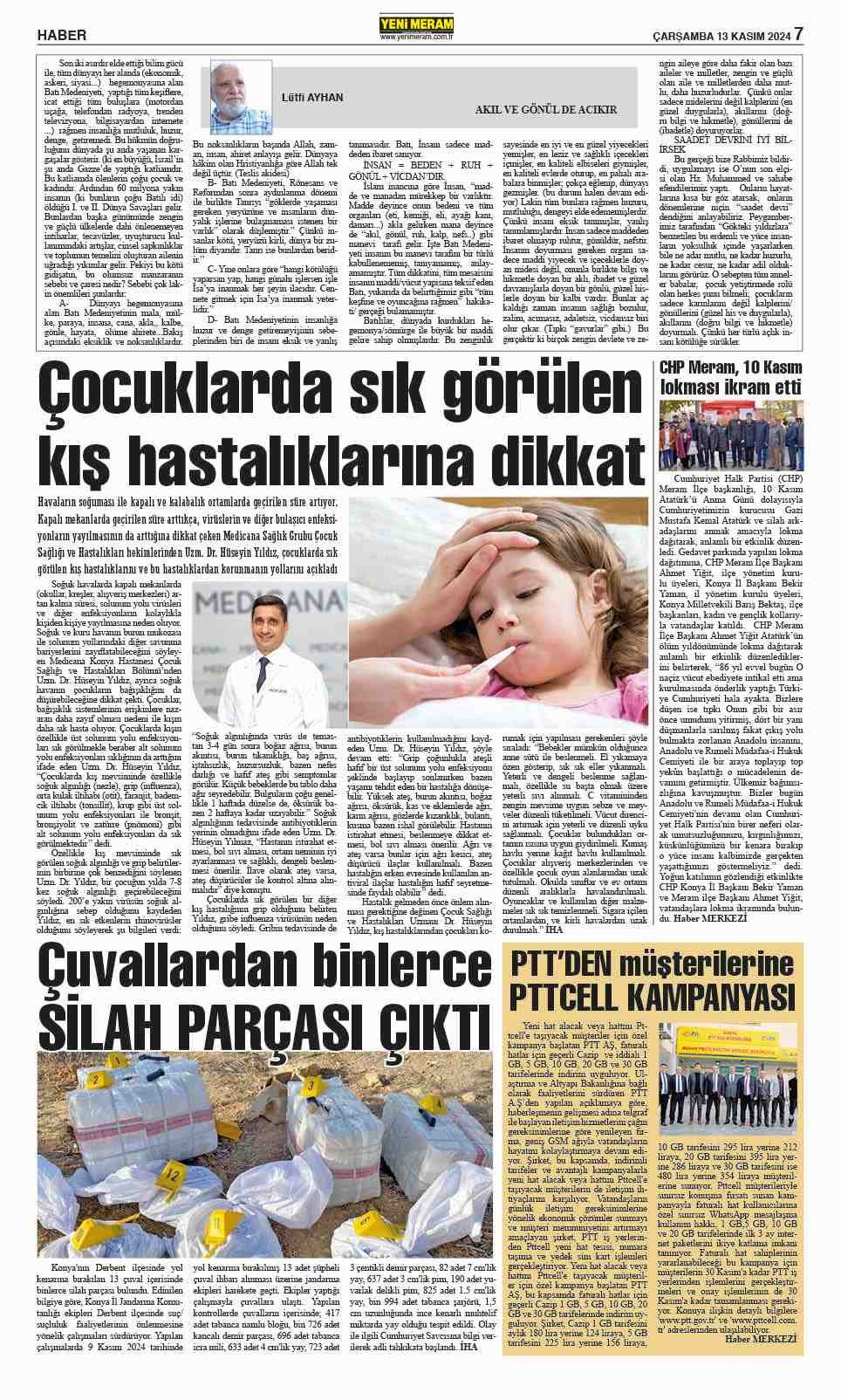 13 Kasım 2024 Yeni Meram Gazetesi
