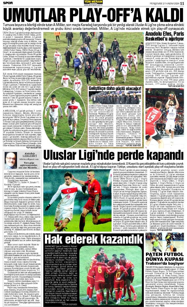 21 Kasım 2024 Yeni Meram Gazetesi
