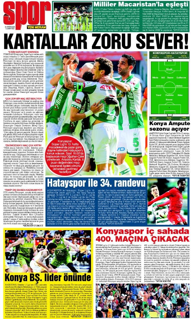 23 Kasım 2024 Yeni Meram Gazetesi