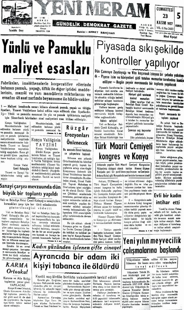 23 Kasım 2024 Yeni Meram Gazetesi