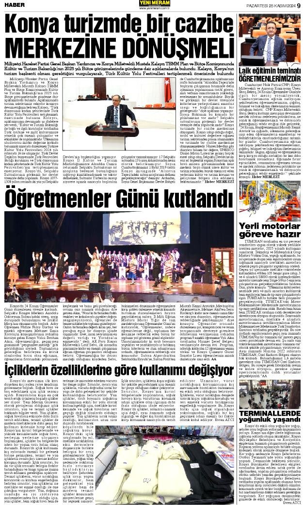 25 Kasım 2024 Yeni Meram Gazetesi
