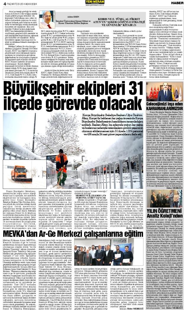 25 Kasım 2024 Yeni Meram Gazetesi
