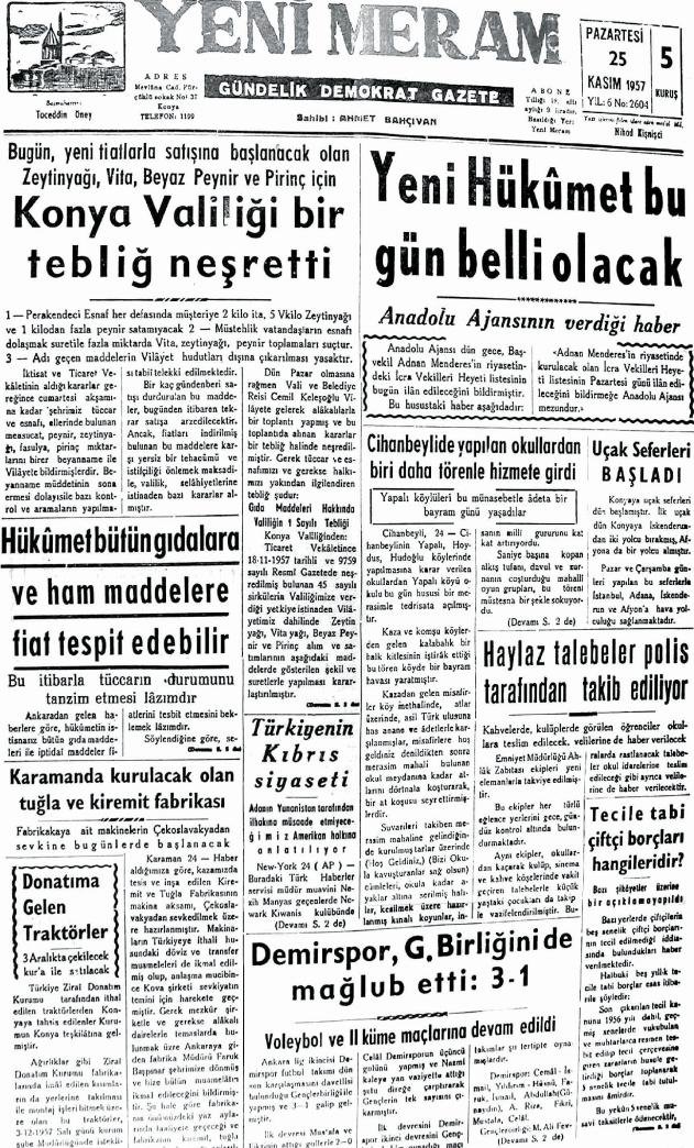 25 Kasım 2024 Yeni Meram Gazetesi
