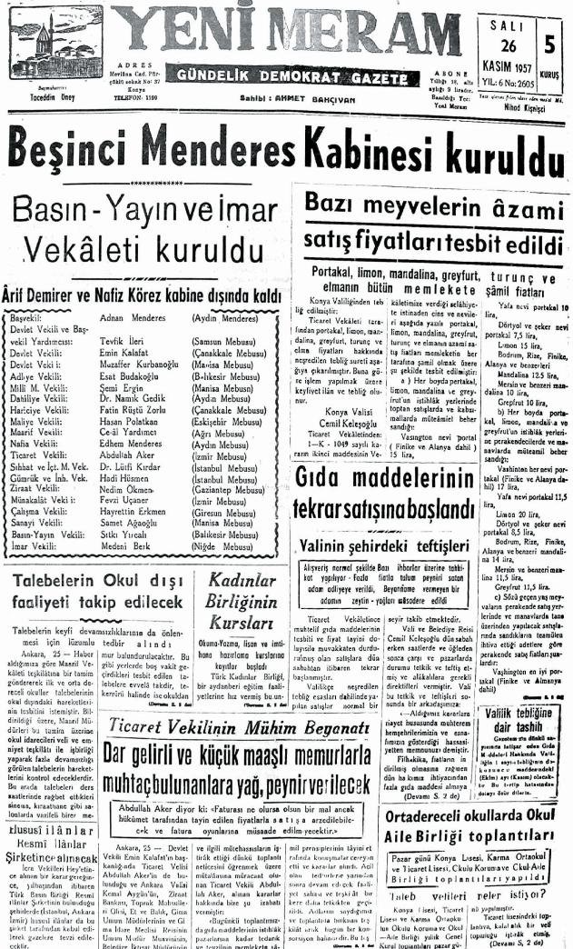 26 Kasım 2024 Yeni Meram Gazetesi
