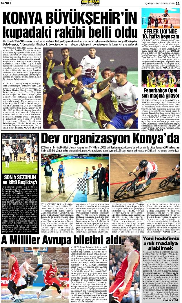 27 Kasım 2024 Yeni Meram Gazetesi
