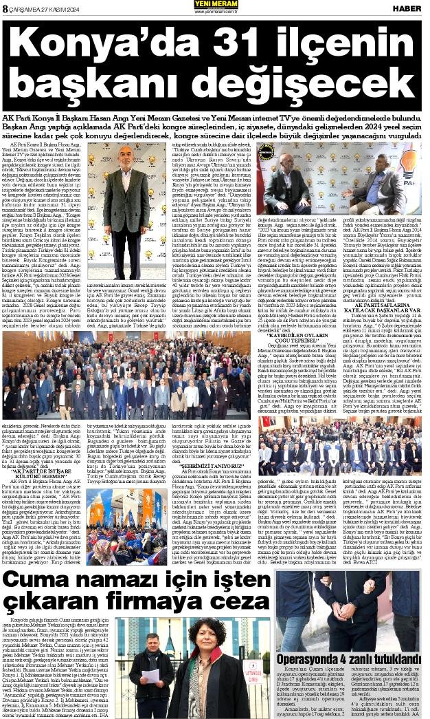 27 Kasım 2024 Yeni Meram Gazetesi
