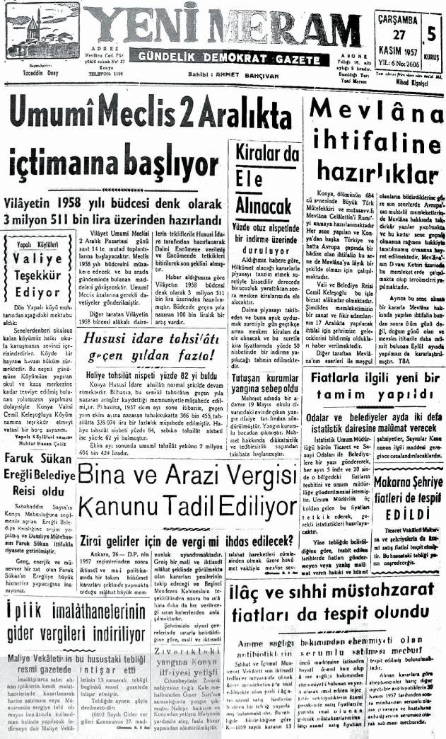 27 Kasım 2024 Yeni Meram Gazetesi
