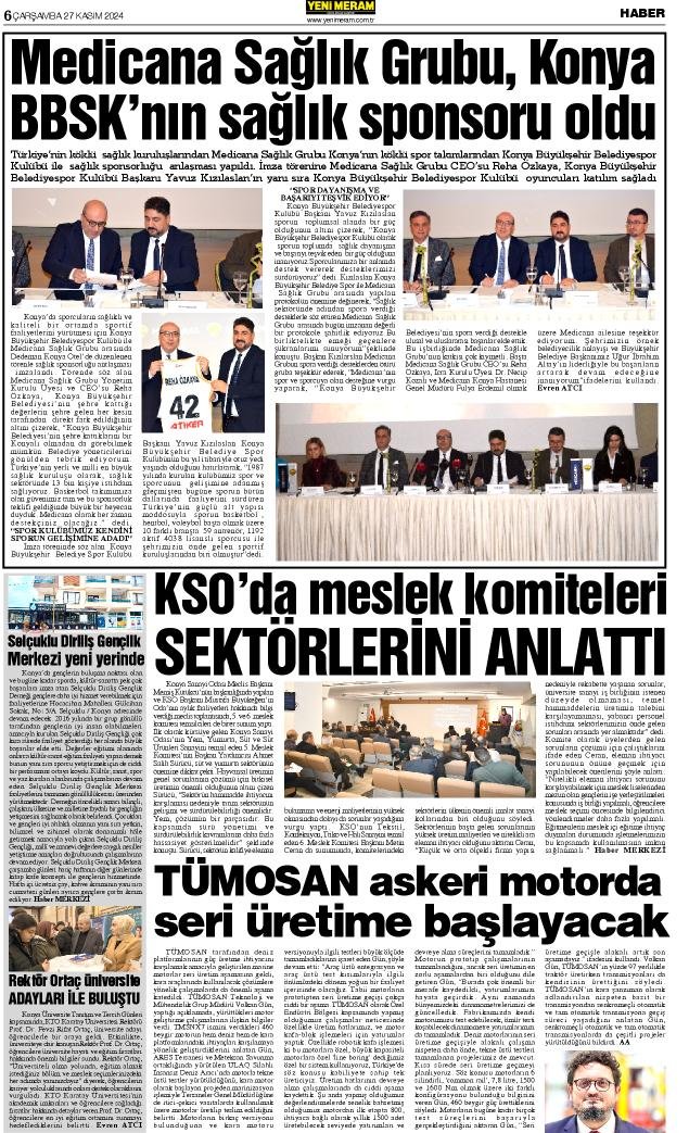 27 Kasım 2024 Yeni Meram Gazetesi
