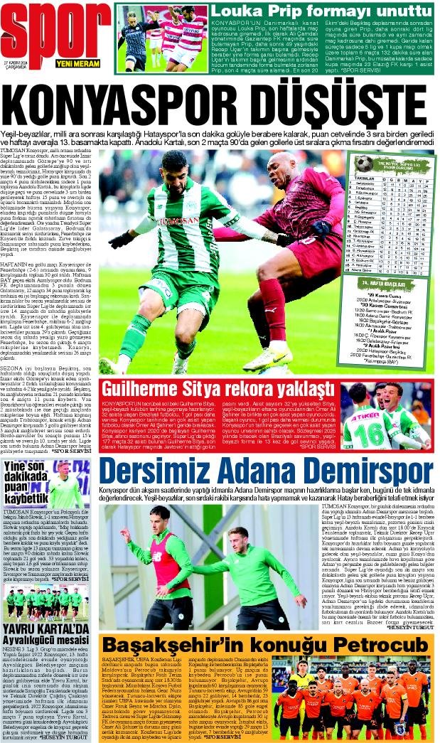 27 Kasım 2024 Yeni Meram Gazetesi
