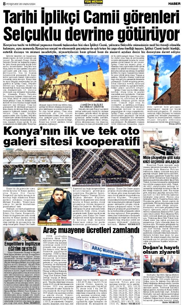 28 Kasım 2024 Yeni Meram Gazetesi
