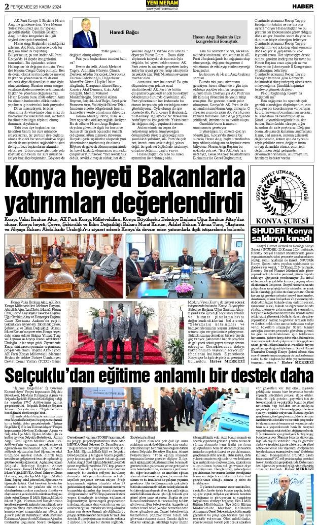 28 Kasım 2024 Yeni Meram Gazetesi
