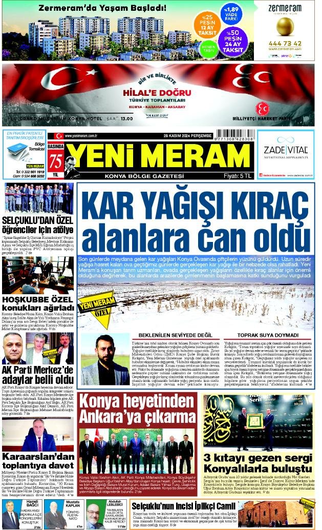 28 Kasım 2024 Yeni Meram Gazetesi
