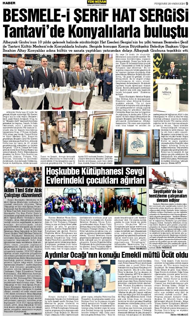 28 Kasım 2024 Yeni Meram Gazetesi
