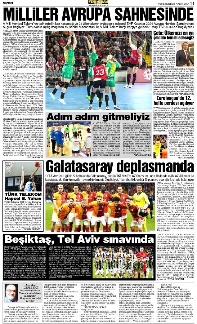 28 Kasım 2024 Yeni Meram Gazetesi
