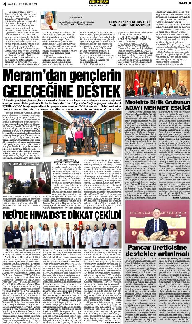 2 Aralık 2024 Yeni Meram Gazetesi
