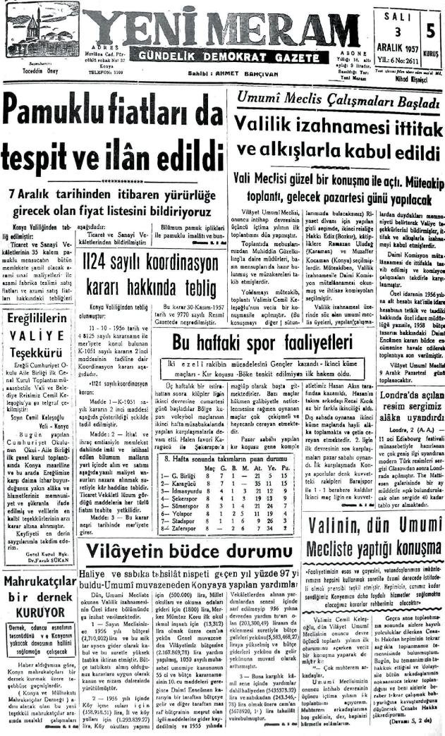 3 Aralık 2024 Yeni Meram Gazetesi
