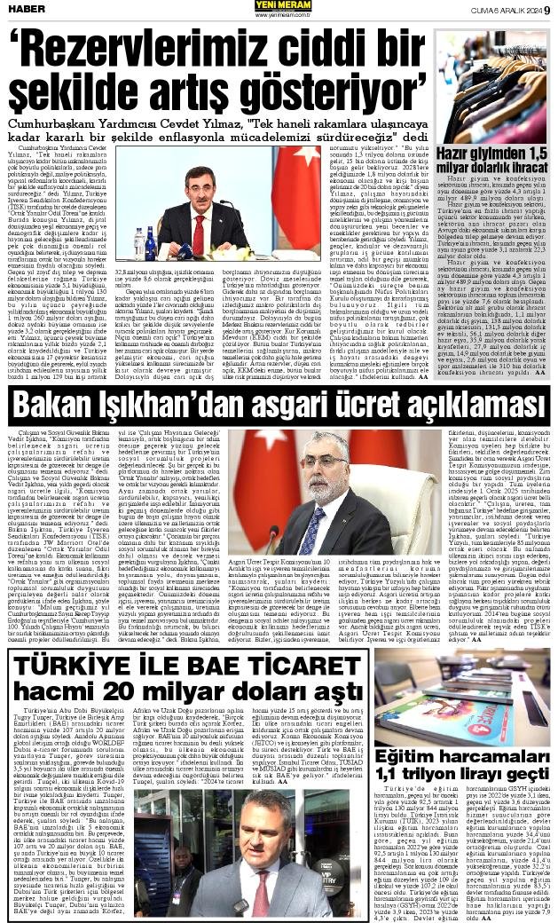 6 Aralık 2024 Yeni Meram Gazetesi
