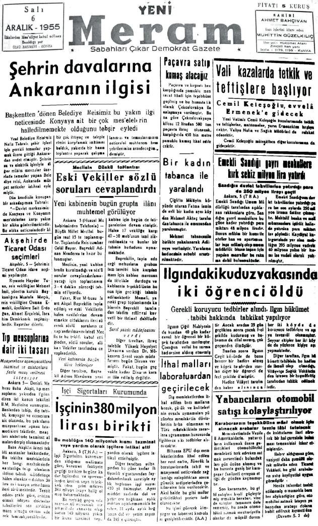 6 Aralık 2024 Yeni Meram Gazetesi
