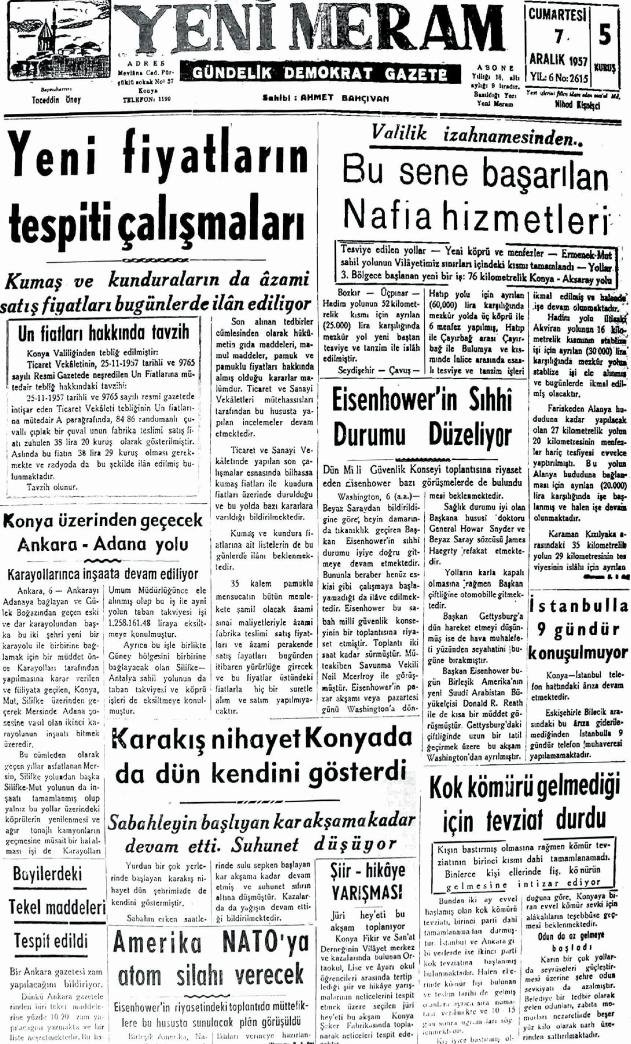 7 Aralık 2024 Yeni Meram Gazetesi