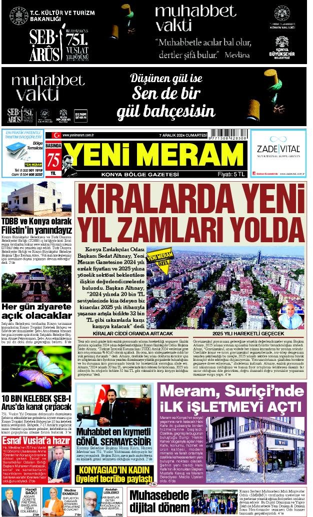 7 Aralık 2024 Yeni Meram Gazetesi