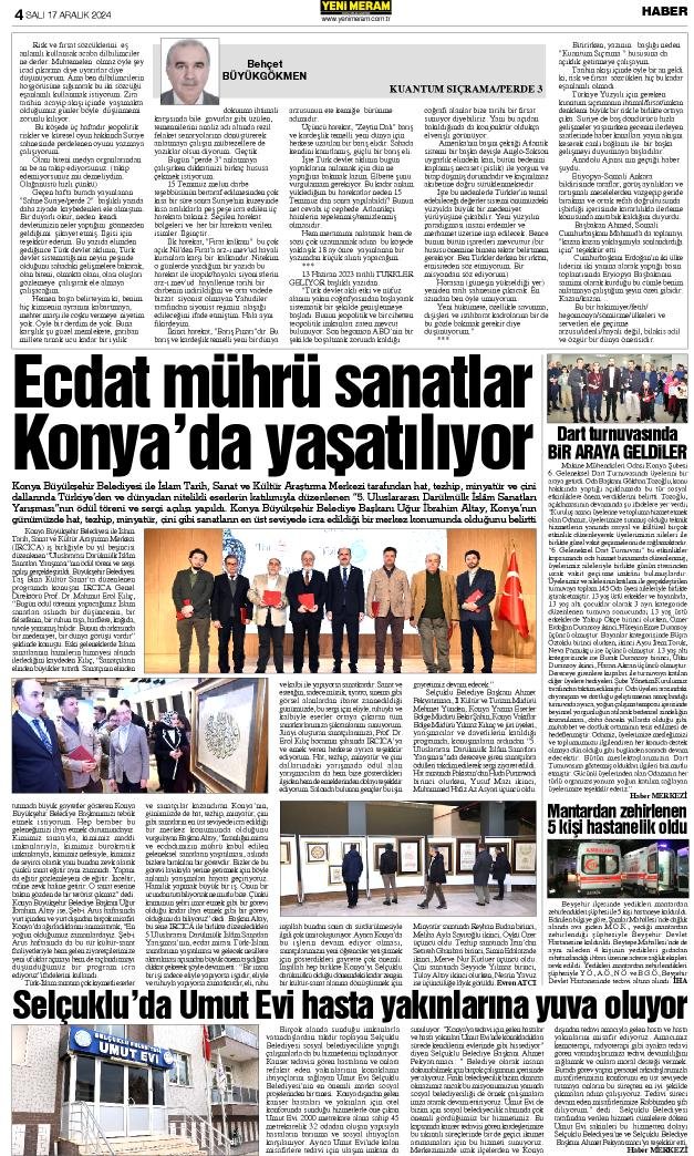 17 Aralık 2024 Yeni Meram Gazetesi
