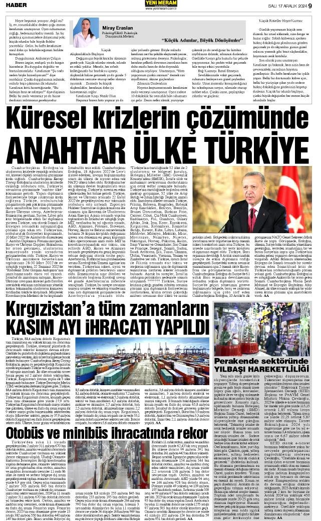 17 Aralık 2024 Yeni Meram Gazetesi
