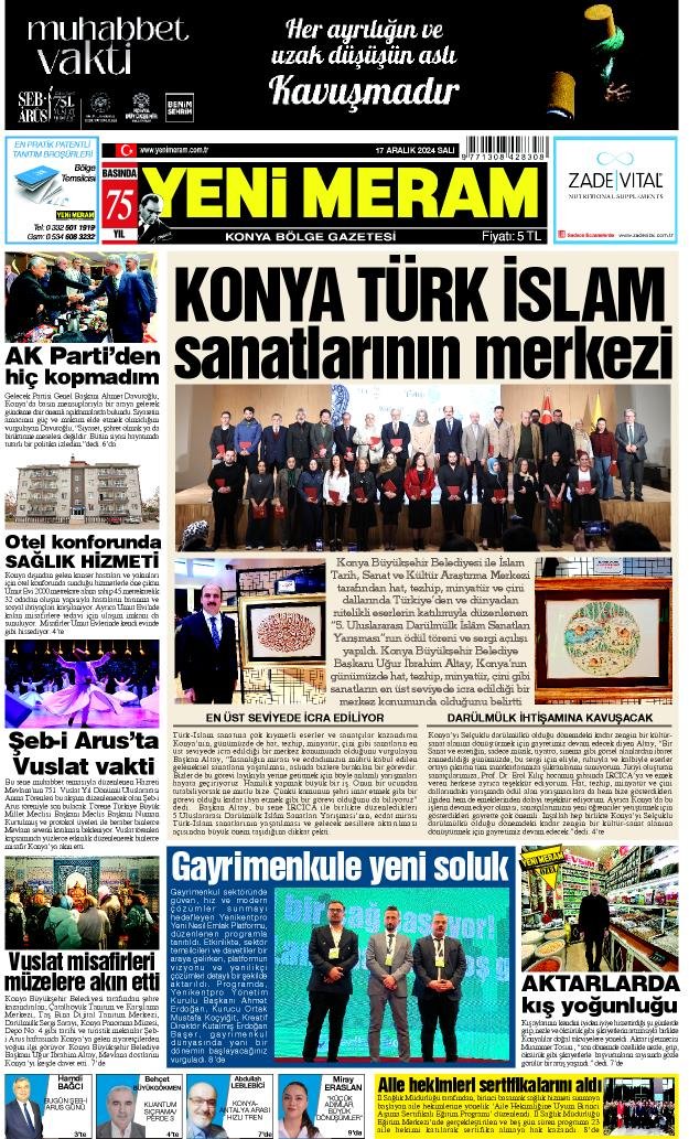 17 Aralık 2024 Yeni Meram Gazetesi
