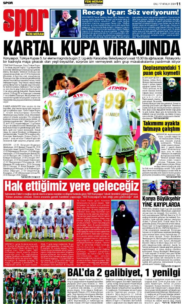 17 Aralık 2024 Yeni Meram Gazetesi
