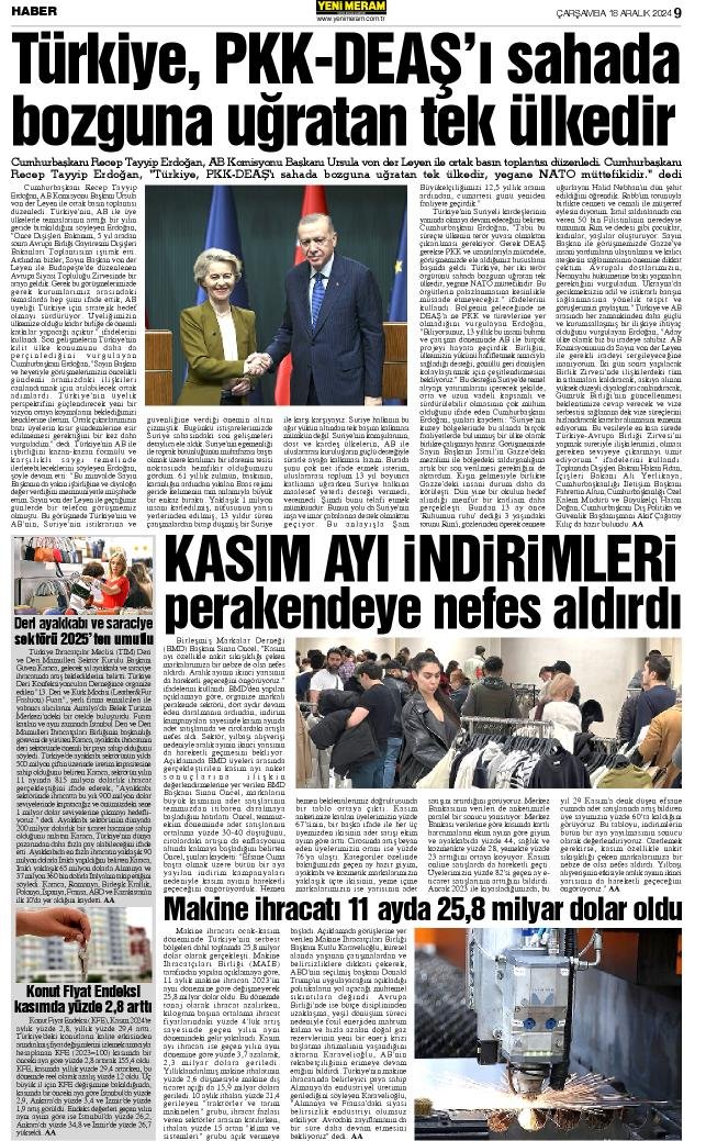 18 Aralık 2024 Yeni Meram Gazetesi
