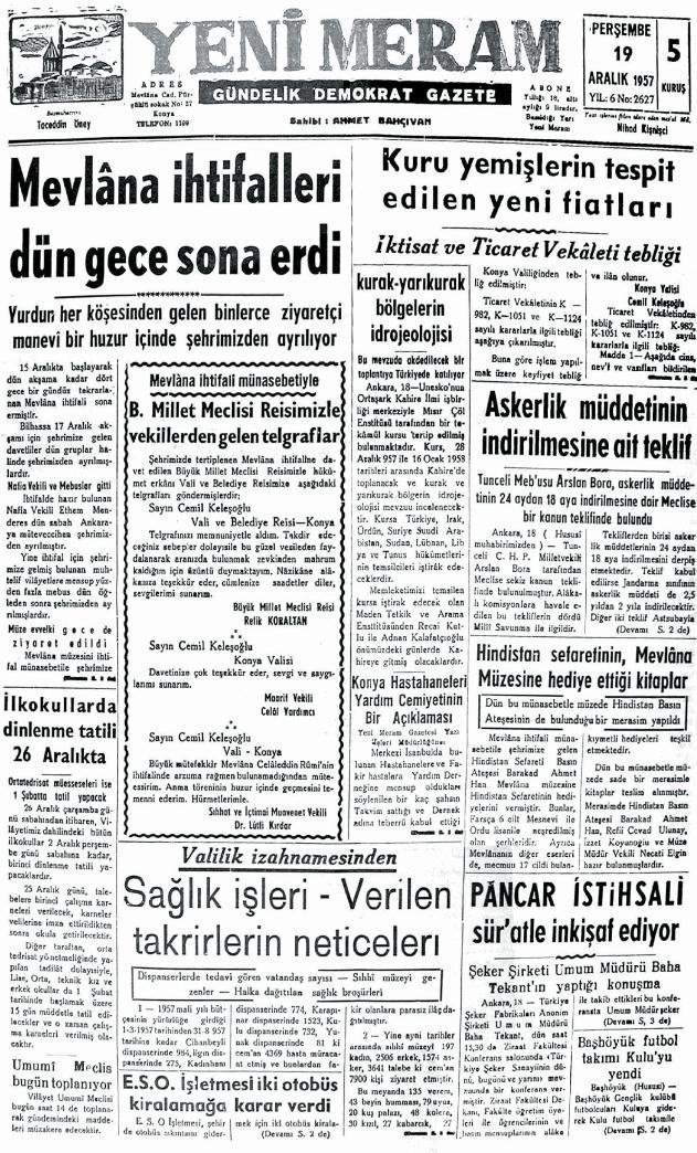 19 Aralık 2024 Yeni Meram Gazetesi
