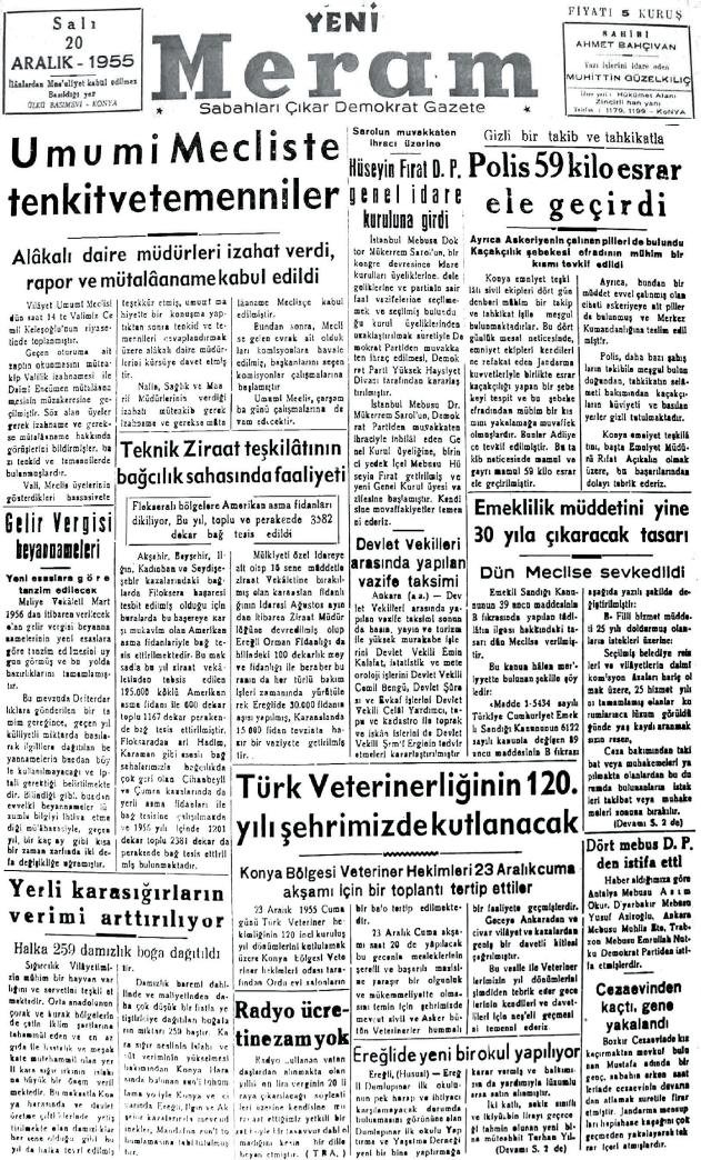 20 Aralık 2024 Yeni Meram Gazetesi
