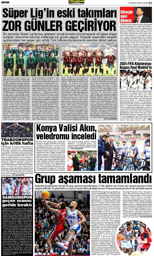 20 Aralık 2024 Yeni Meram Gazetesi
