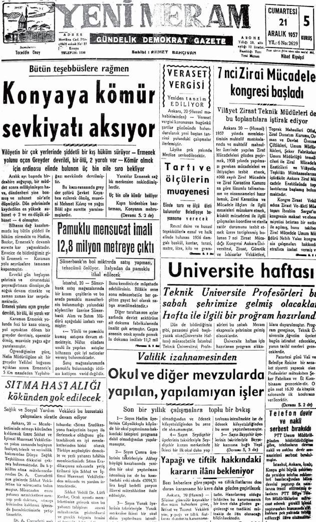 21 Aralık 2024 Yeni Meram Gazetesi