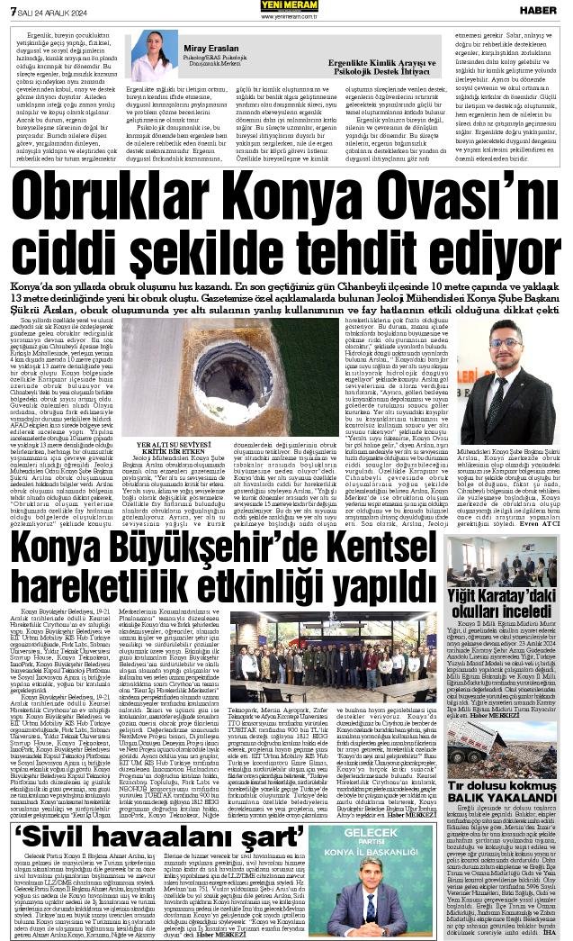 24 Aralık 2024 Yeni Meram Gazetesi
