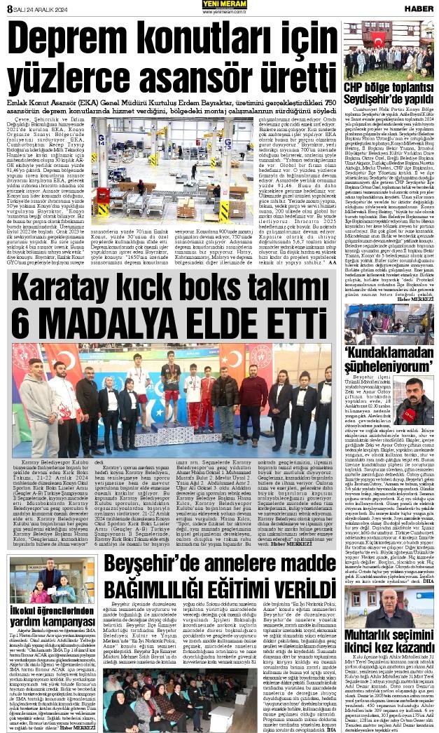 24 Aralık 2024 Yeni Meram Gazetesi
