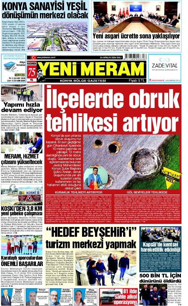 24 Aralık 2024 Yeni Meram Gazetesi
